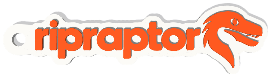 RipRaptor 3D keyring: the ripraptor logo in orange on a white base